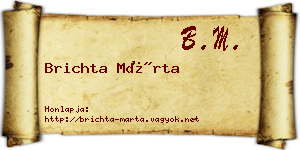 Brichta Márta névjegykártya